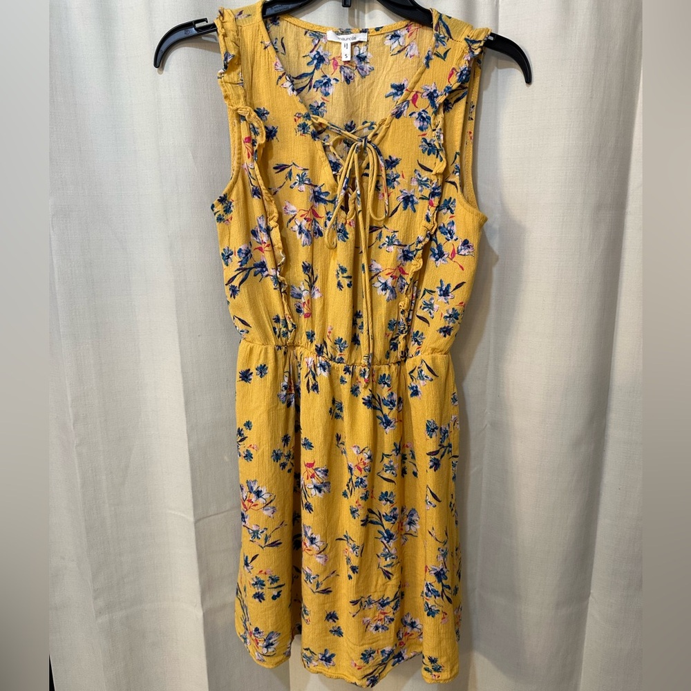 Floral Yellow Sleeveless Dress